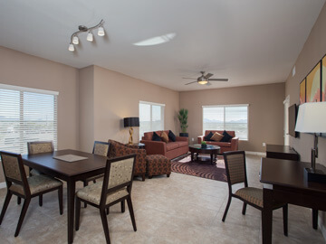 condos for rent in phoenix - dining and living room
